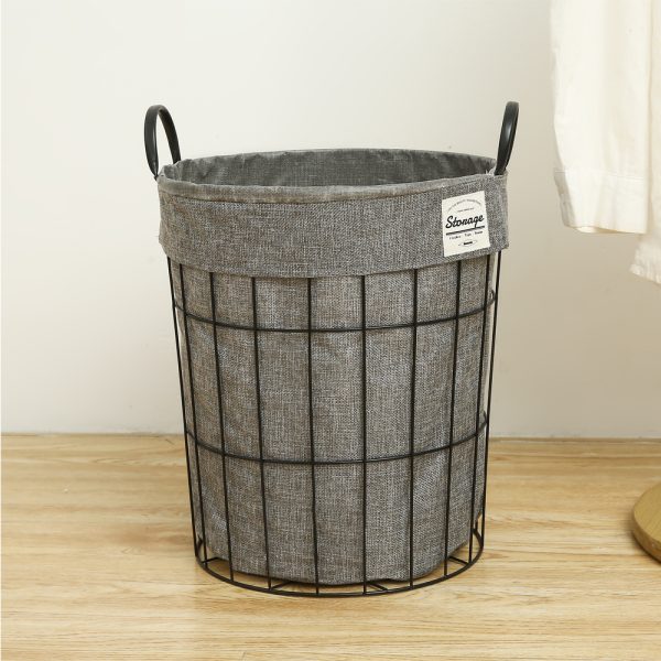 Metal Wire Storage Basket with Fabric Lining - Image 5