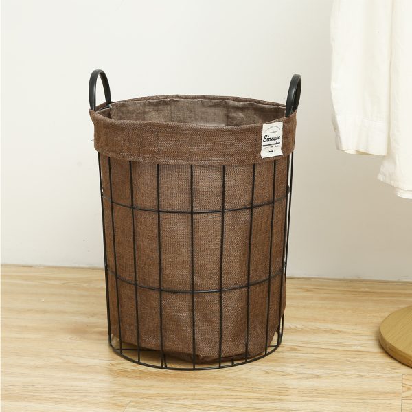 Metal Wire Storage Basket with Fabric Lining - Image 6