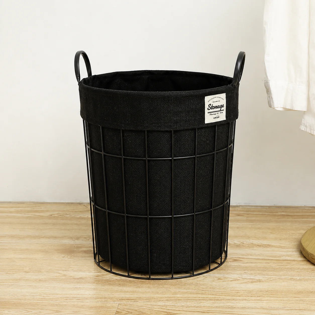 Metal Wire Storage Basket with Fabric Lining - Image 7