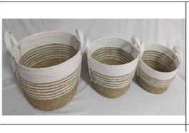 White & Natural Organizer Basket - Image 4