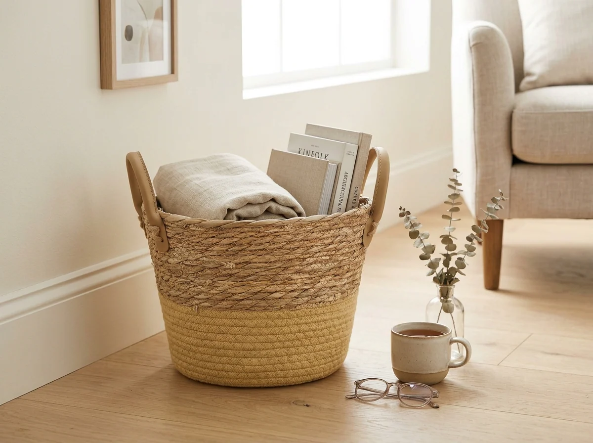 Natural Storage Basket with Low Taper - Image 3