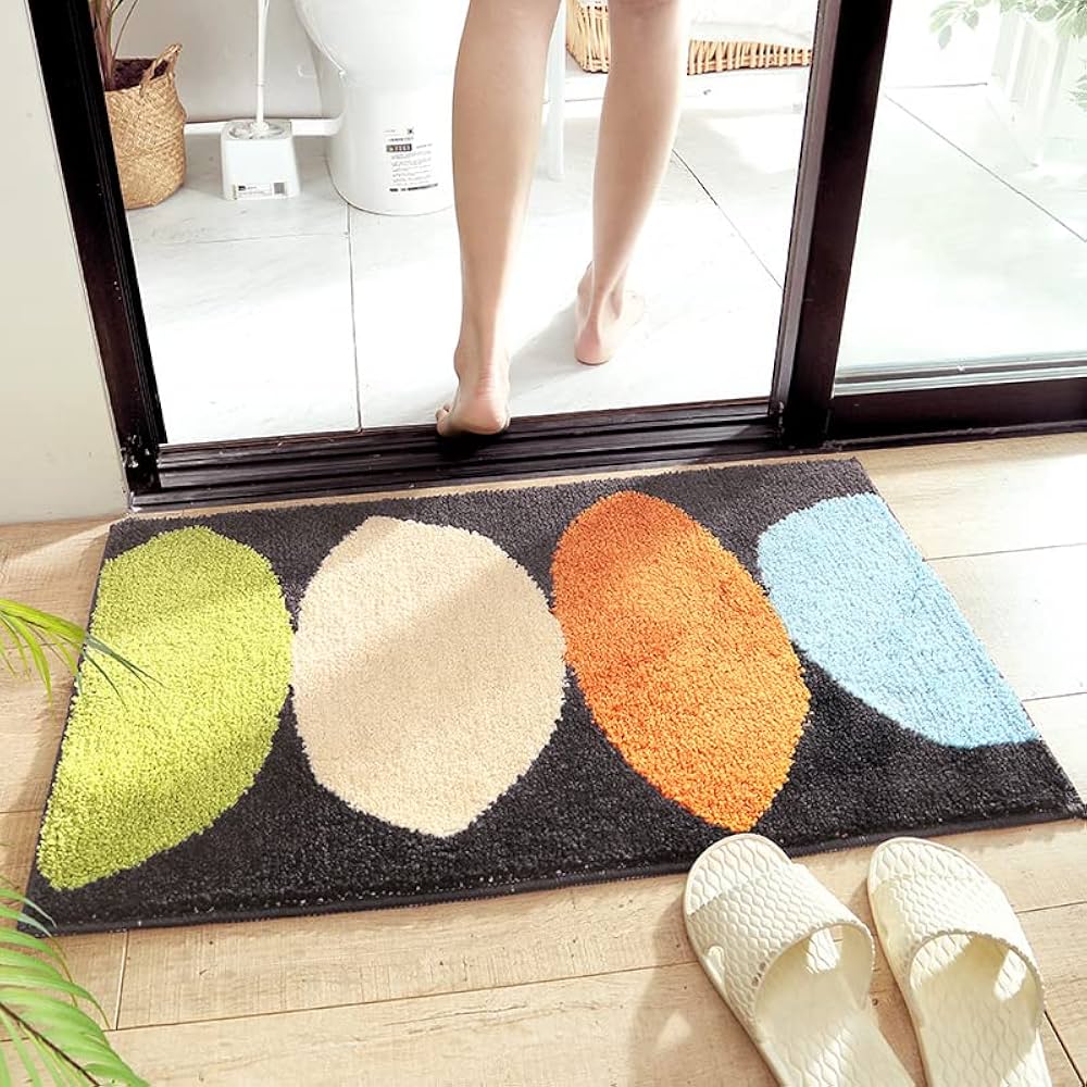 Abstract Oval Pattern Bathroom Rug - Image 2