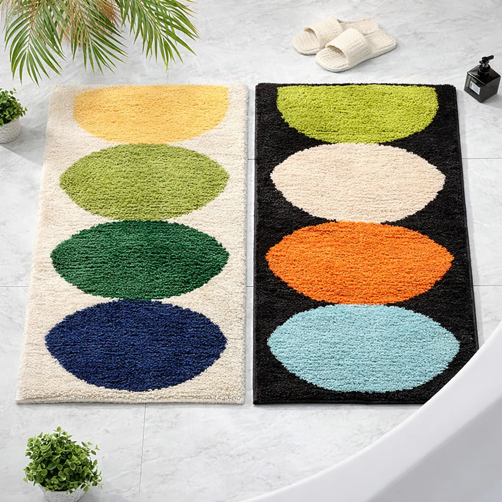 Abstract Oval Pattern Bathroom Rug - Image 9