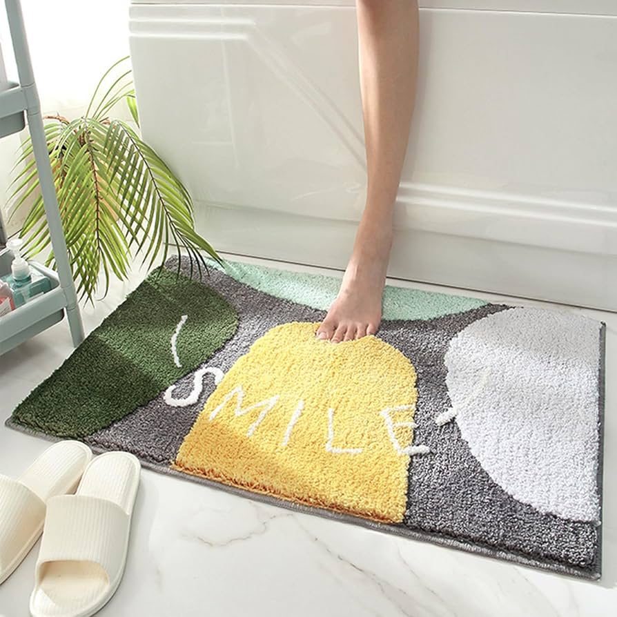 Abstract “Smile” Textured Bathroom Rug - Image 2