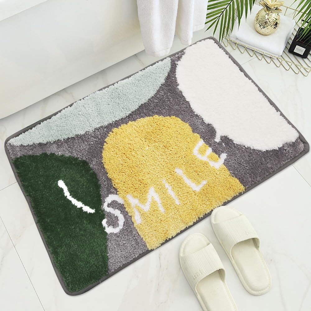 Abstract “Smile” Textured Bathroom Rug - Image 4