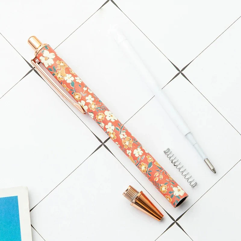 Floral Metal Ball Pen with Black Refill Ink - Image 10