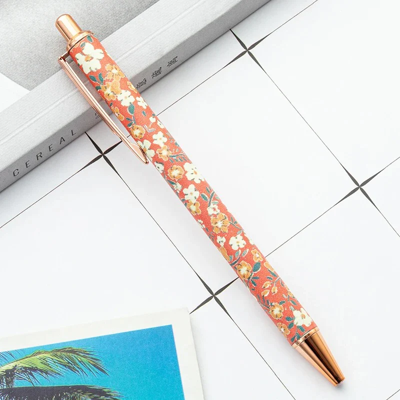 Floral Metal Ball Pen with Black Refill Ink - Image 5