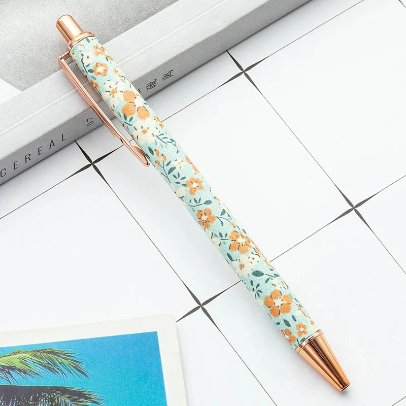 Floral Metal Ball Pen with Black Refill Ink - Image 6