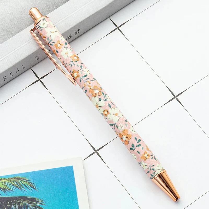 Floral Metal Ball Pen with Black Refill Ink - Image 7