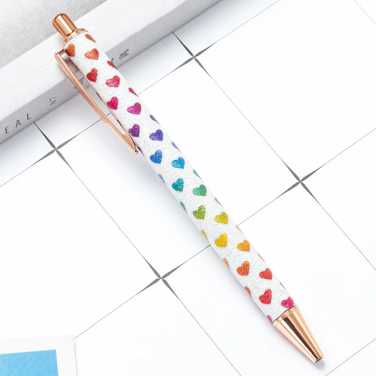 Hearts Metal Ball Pen with Black Refill Ink - Image 3