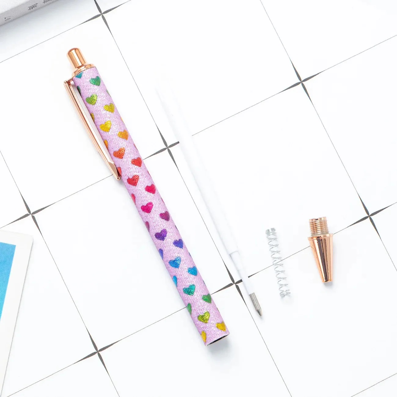 Hearts Metal Ball Pen with Black Refill Ink - Image 4