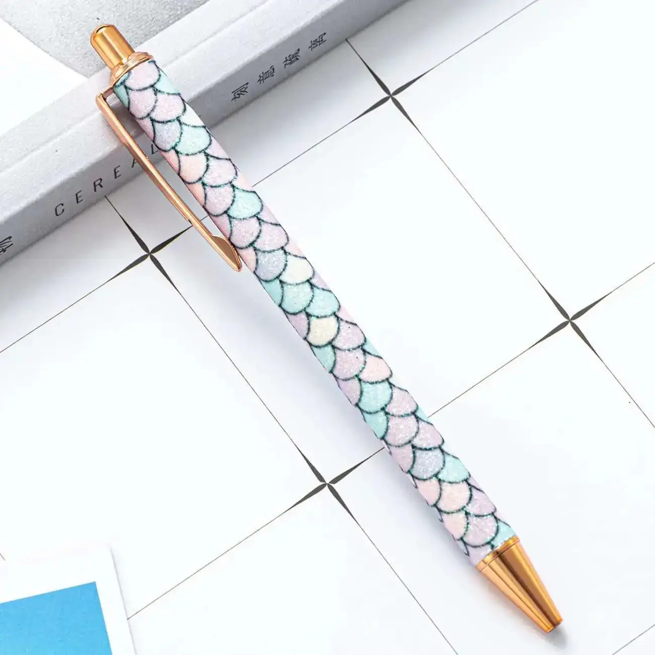 Mermaid Metal Ball Pen with Black Refill Ink - Image 2