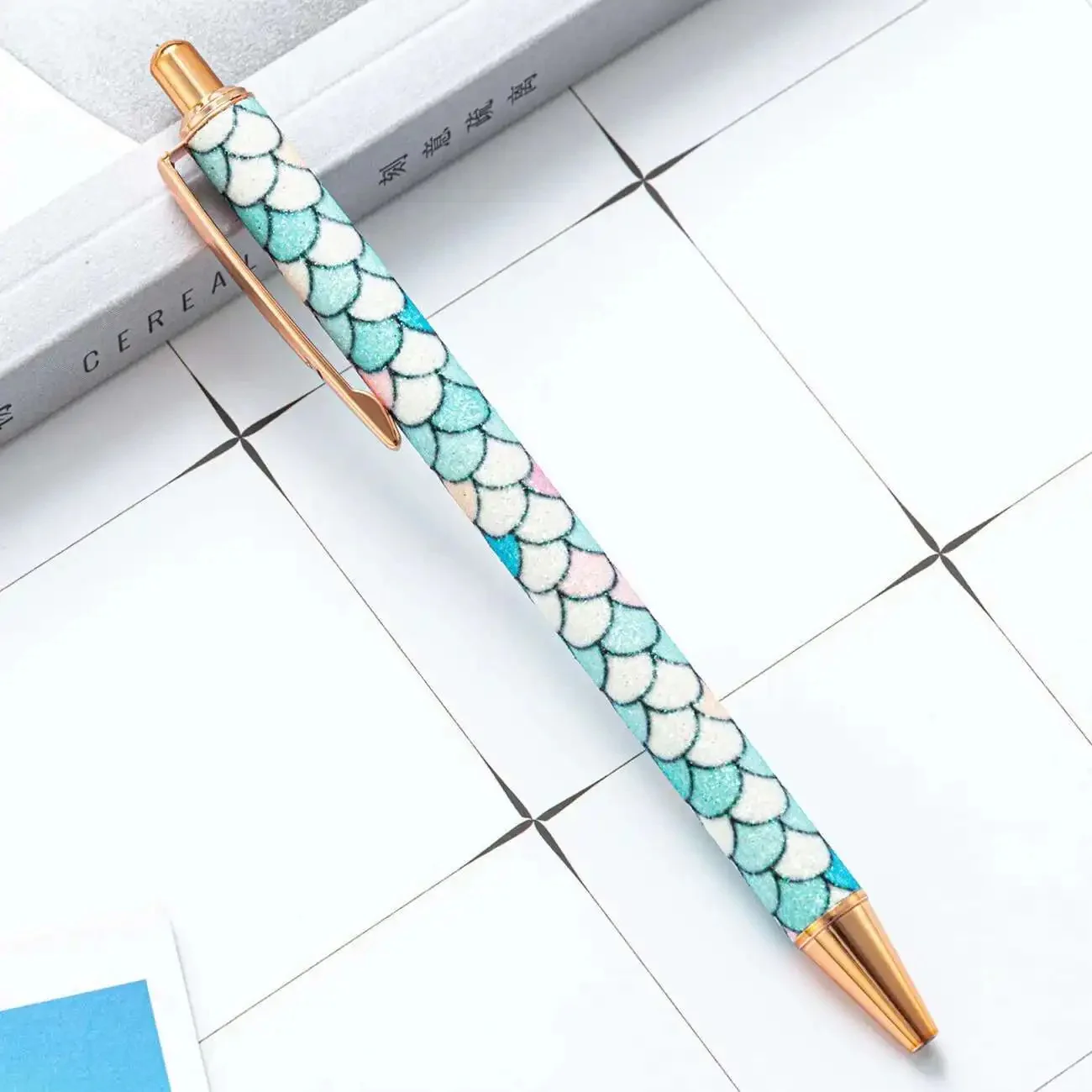Mermaid Metal Ball Pen with Black Refill Ink - Image 3