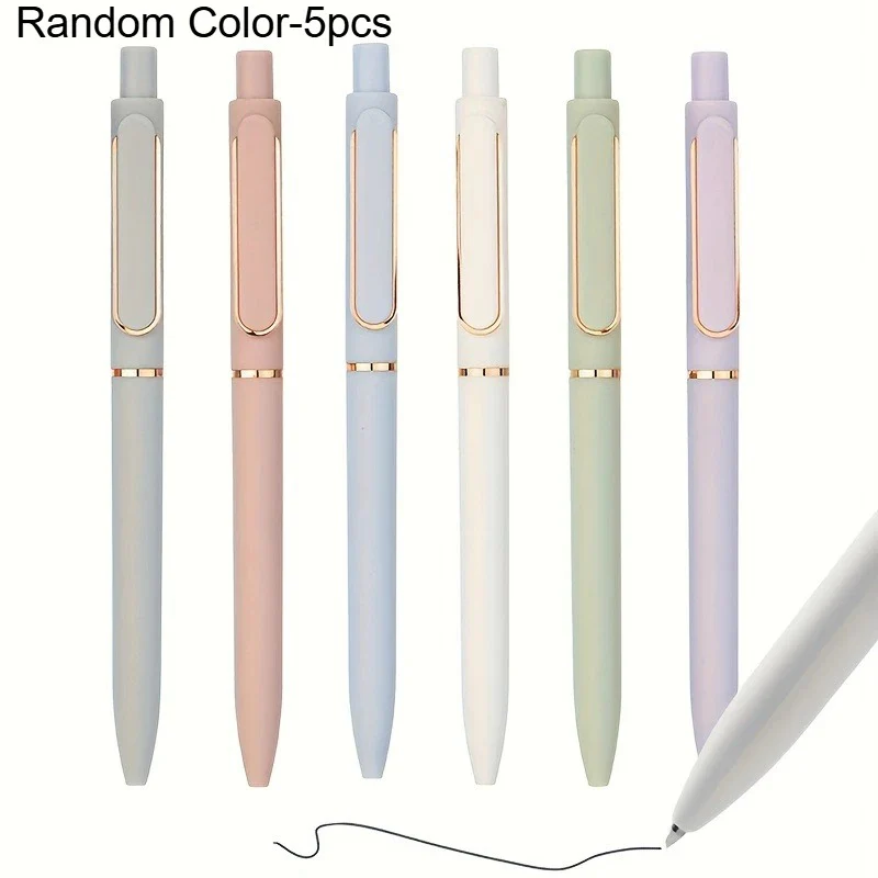 Pastel Gel Pen Set with Rose-Gold Accents (Set of 5) - Image 2