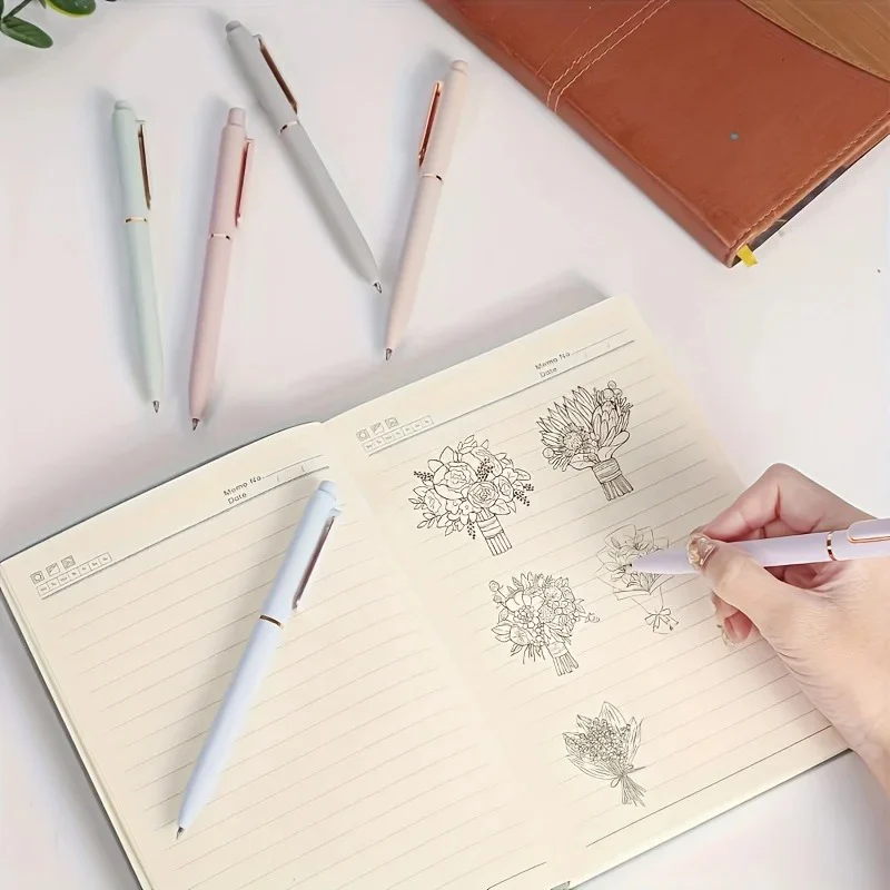 Pastel Gel Pen Set with Rose-Gold Accents (Set of 5) - Image 3
