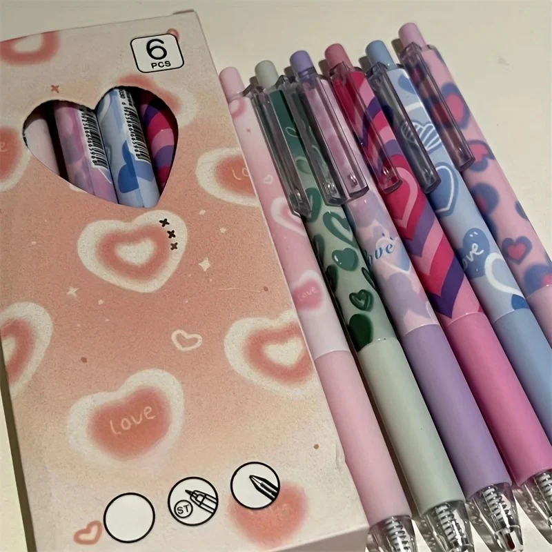 Heart Pattern Gel Pen (Set of 6) - Image 2