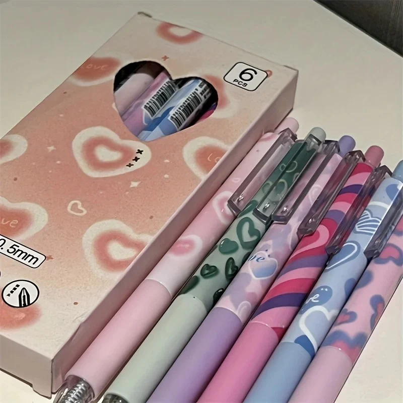 Heart Pattern Gel Pen (Set of 6) - Image 3