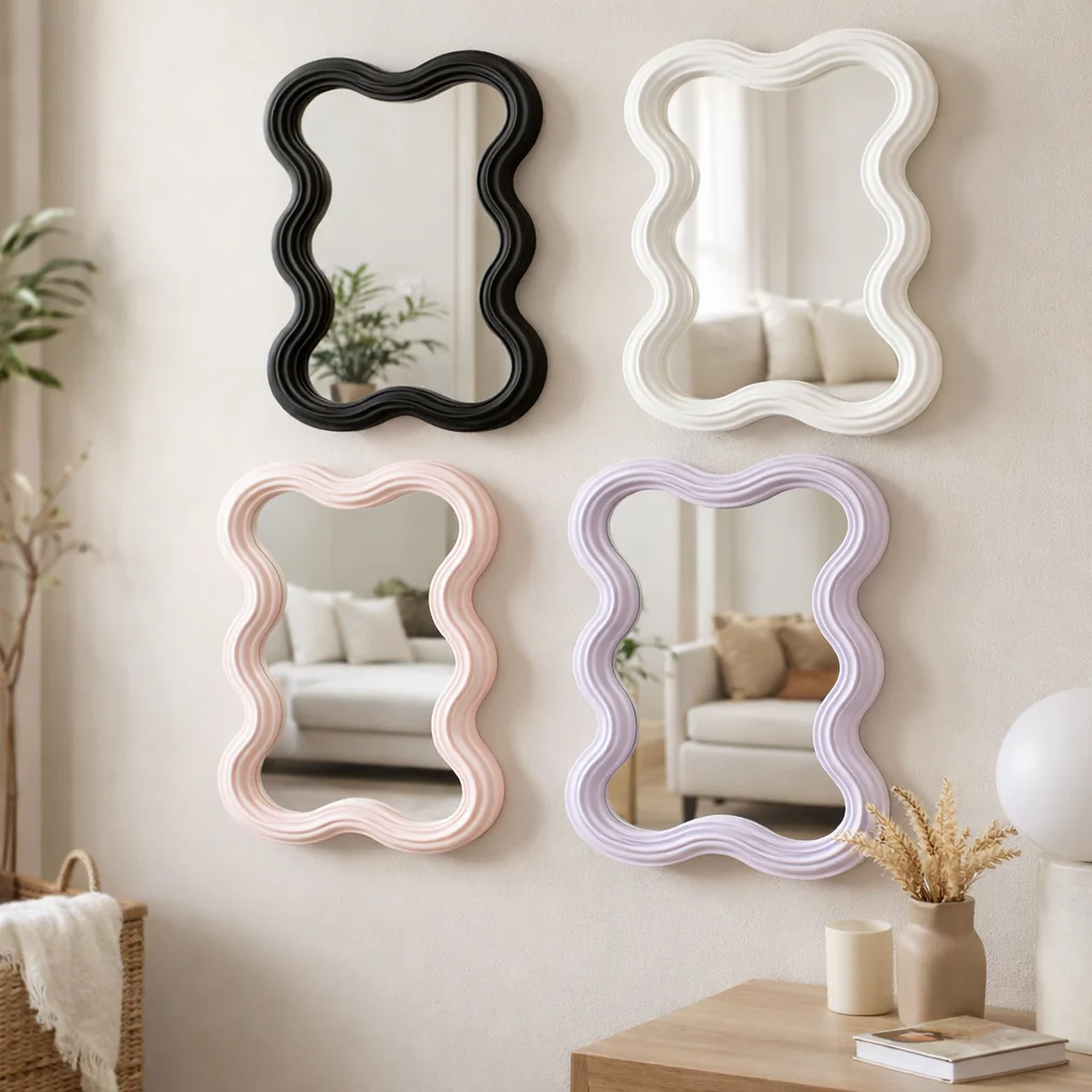 Layered Ripple Frame Wall Mirror - Image 3