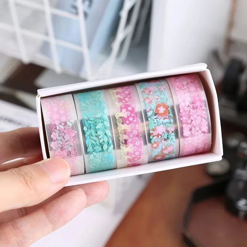 5-Roll Decorative Washi Tape Set - Image 3