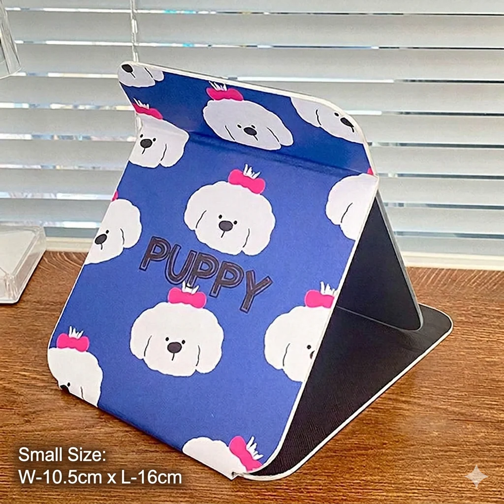 Foldable Cartoon Print Vanity Mirror Stand - Image 3