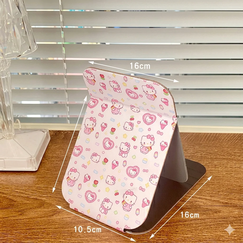 Foldable Cartoon Print Vanity Mirror Stand - Image 4
