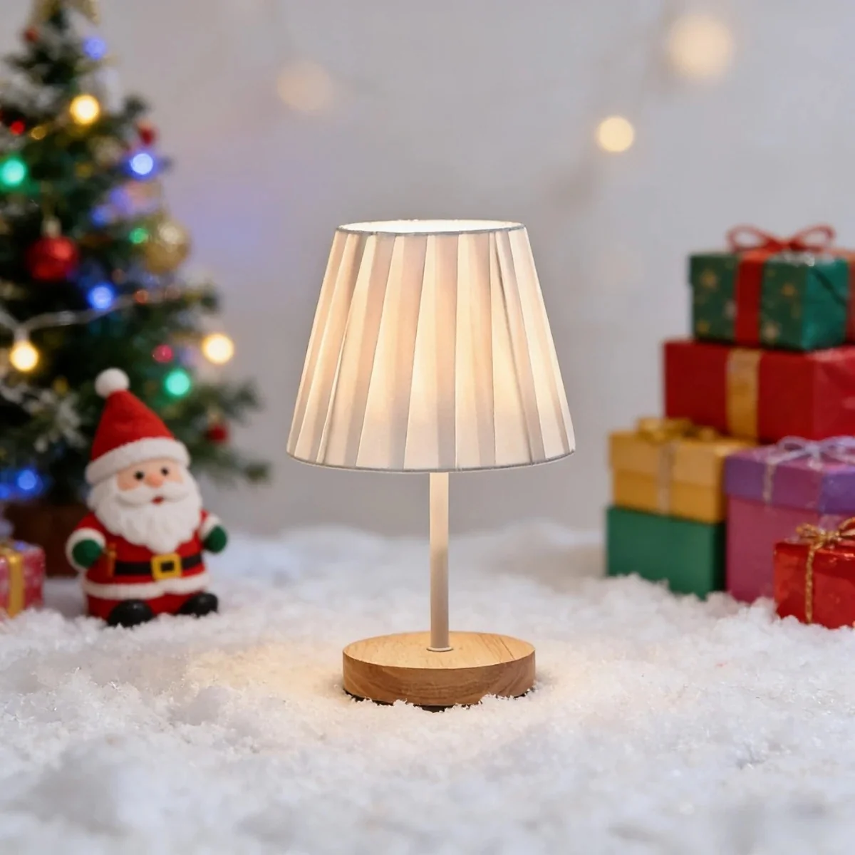 Minimal Pleated Shade LED Table Lamp (USB Powered) - Image 3