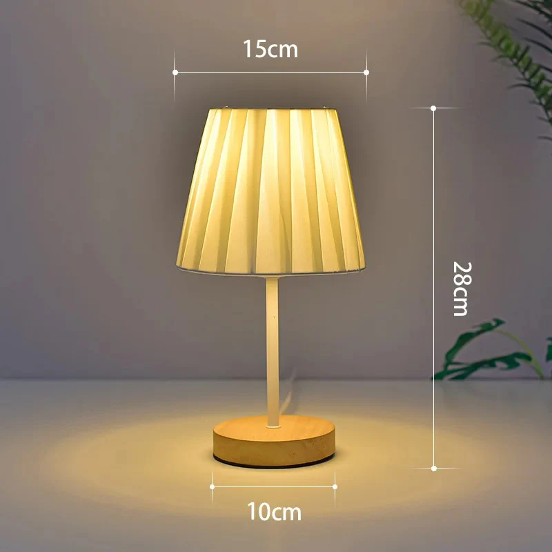 Minimal Pleated Shade LED Table Lamp (USB Powered) - Image 4