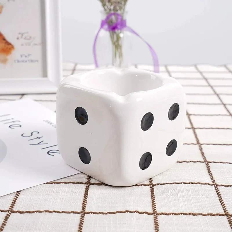 Dice-Shaped Ceramic Ashtray - Image 4