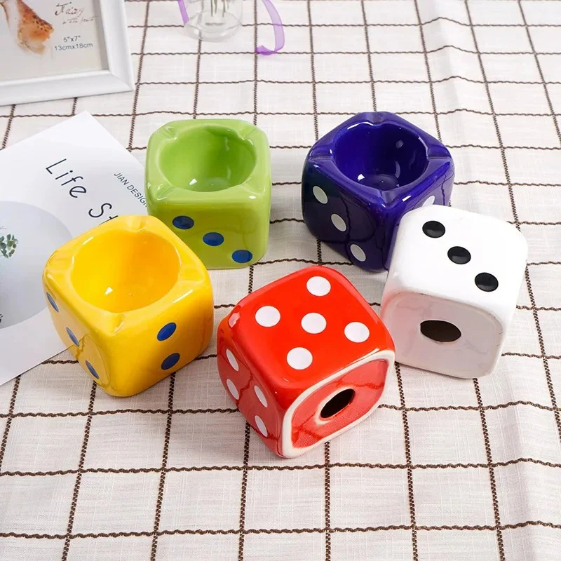 Dice-Shaped Ceramic Ashtray - Image 8
