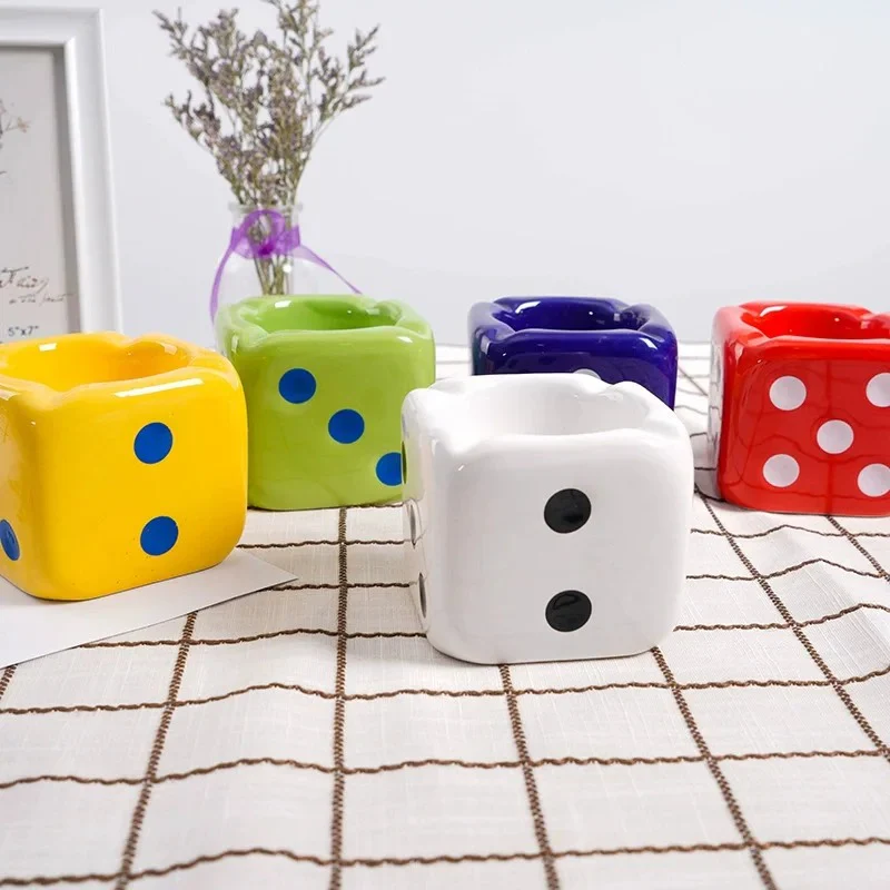 Dice-Shaped Ceramic Ashtray - Image 9