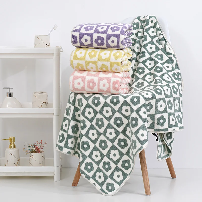 Floral Checkered Fleece Face & Hand Towel - Image 6