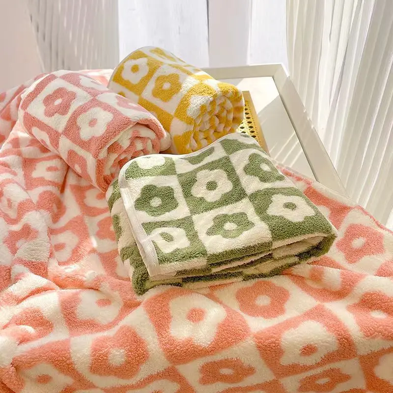 Floral Checkered Fleece Face & Hand Towel - Image 7