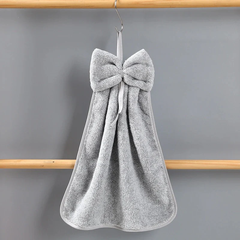 Bow-Knot Hanging Fleece Face & Hand Towel - Image 2