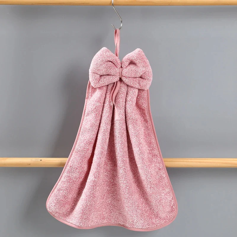 Bow-Knot Hanging Fleece Face & Hand Towel - Image 3