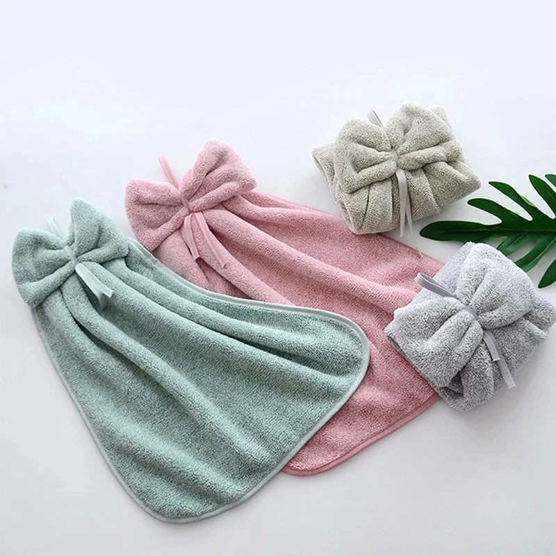 Bow-Knot Hanging Fleece Face & Hand Towel - Image 5