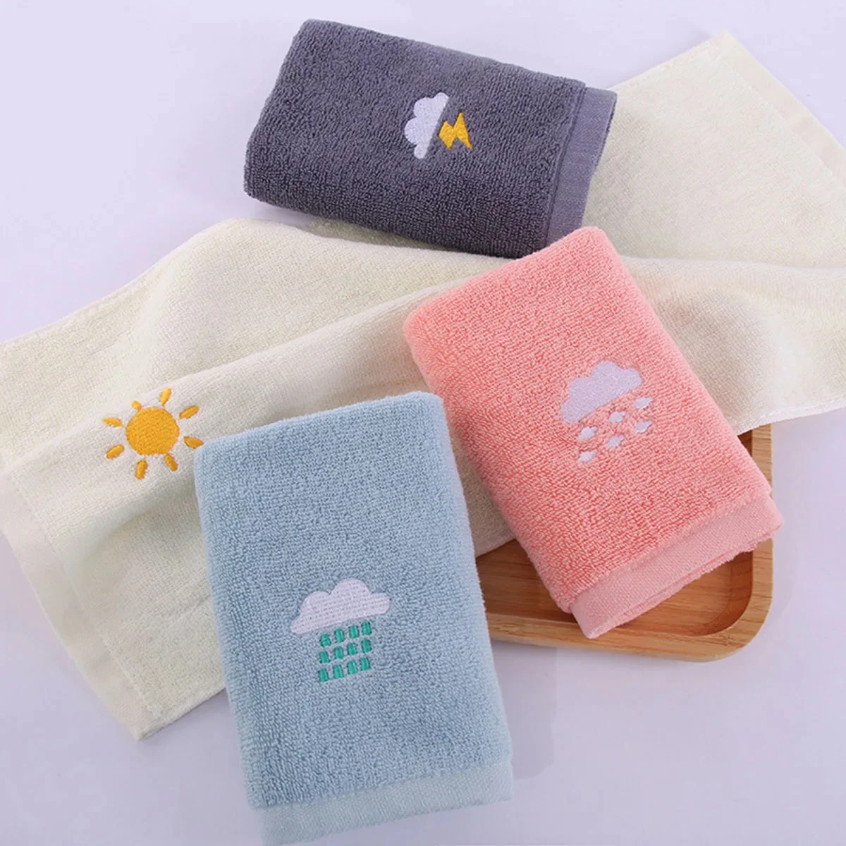 Embroidered Motif Fleece Face & Hand Towel - Image 10