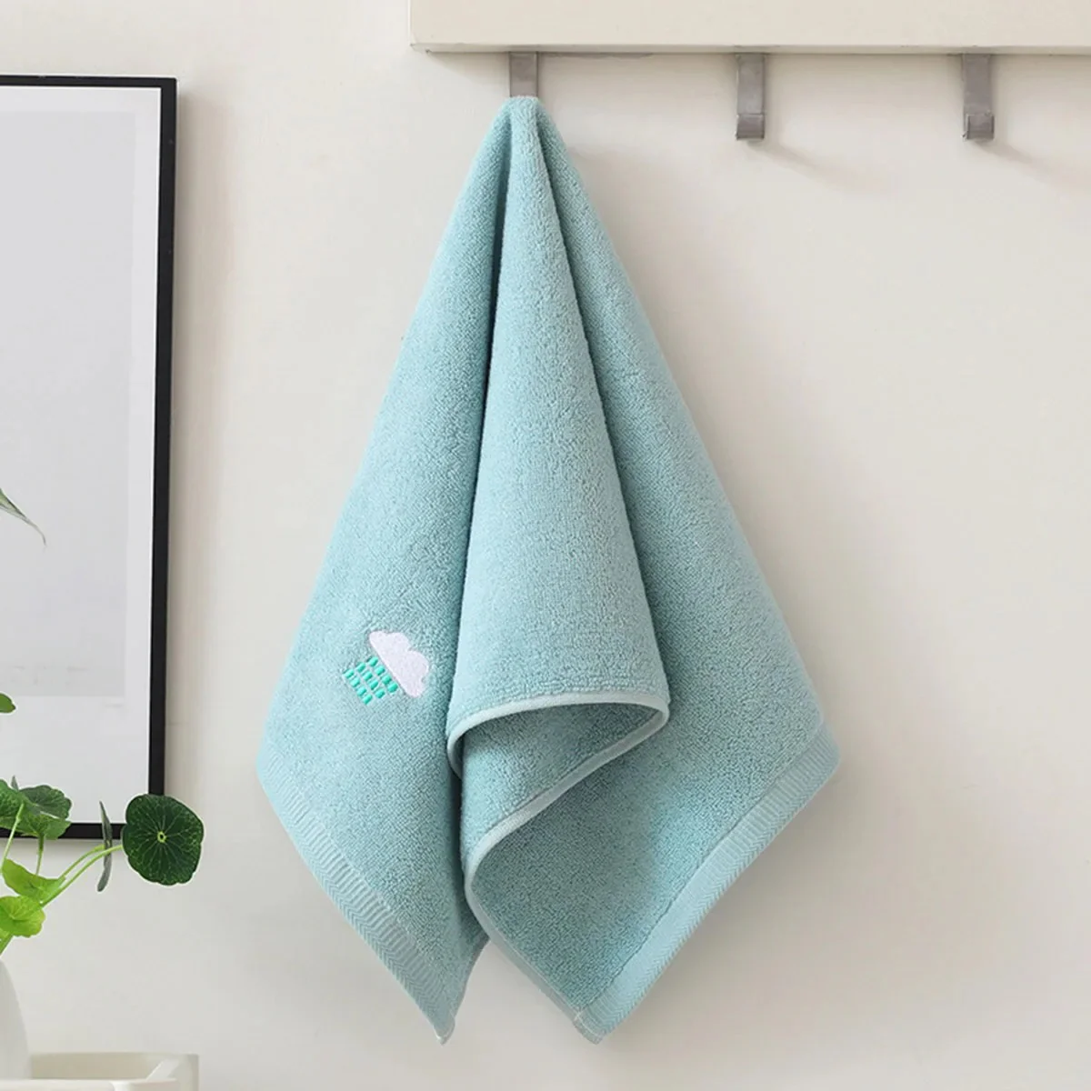 Embroidered Motif Fleece Face & Hand Towel - Image 11