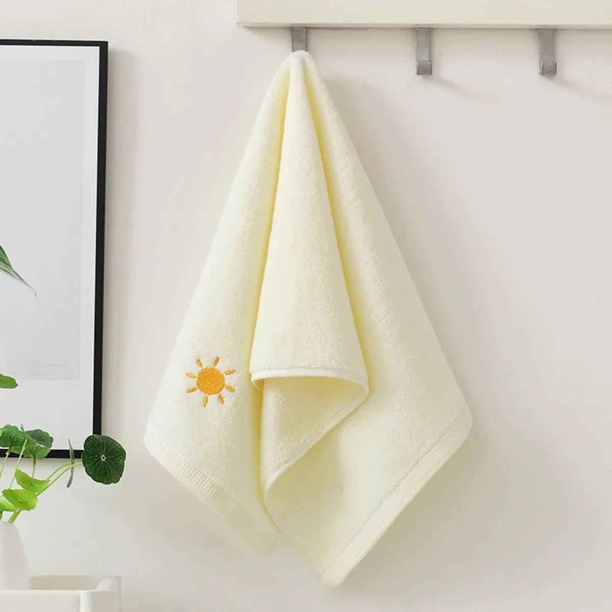 Embroidered Motif Fleece Face & Hand Towel - Image 5