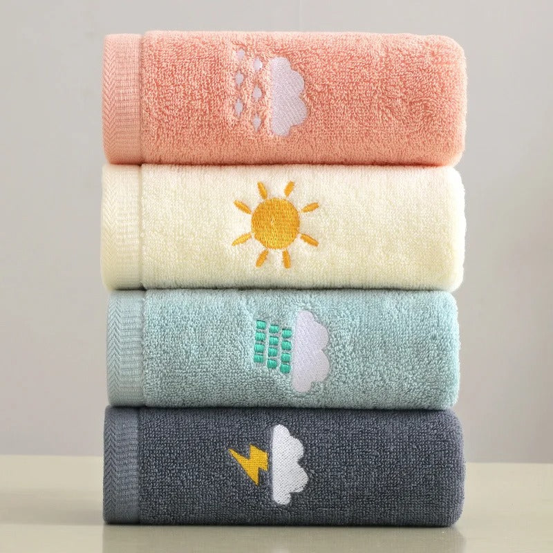 Embroidered Motif Fleece Face & Hand Towel - Image 7