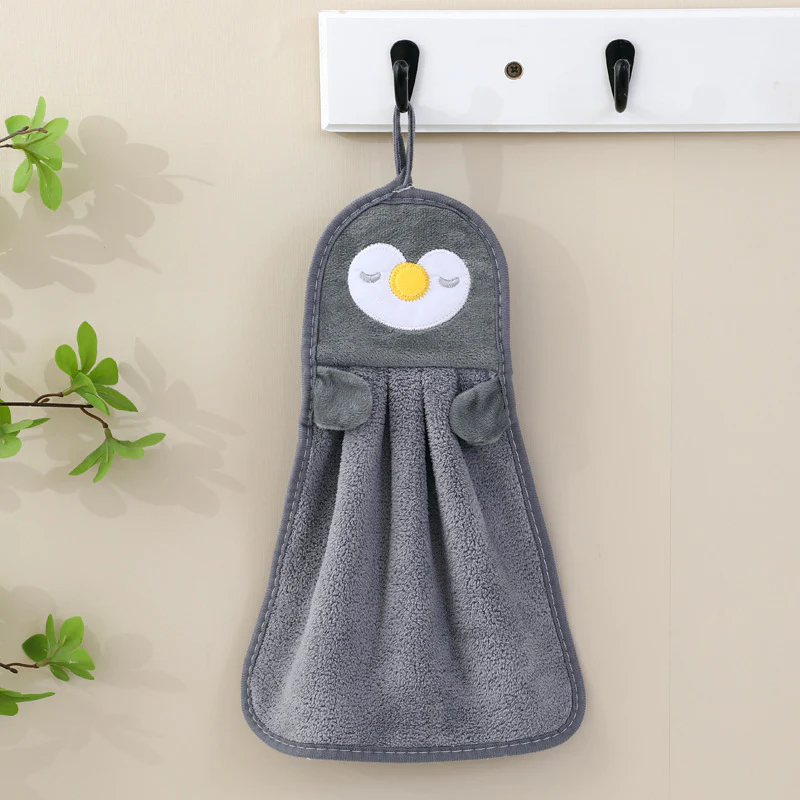 Cartoon Animal Hanging Fleece Face & Hand Towel - Image 4