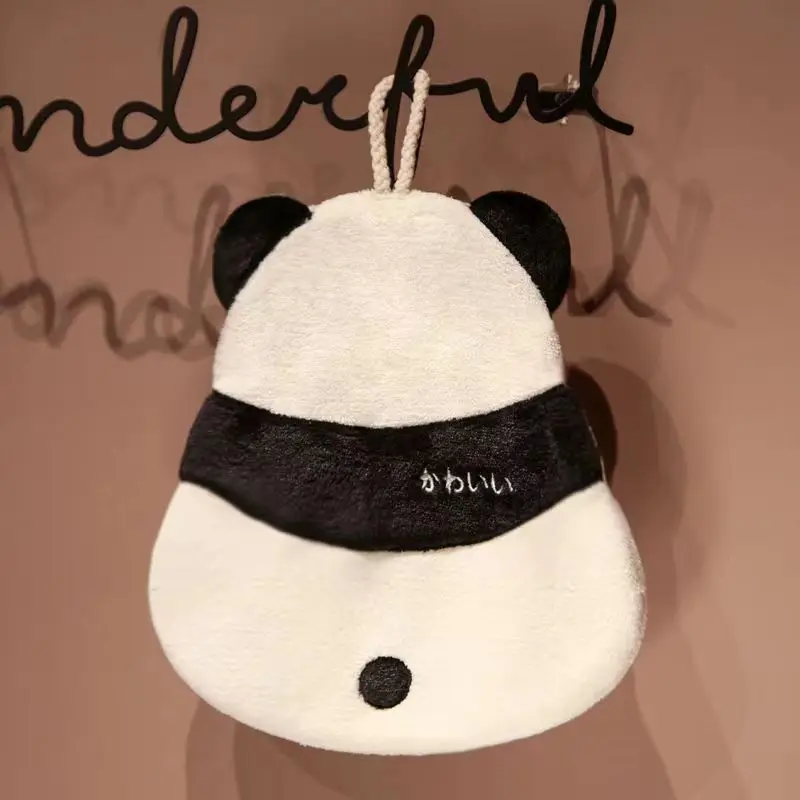 Cartoon Bee & Panda Fleece Hanging Face & Hand Towel - Image 3