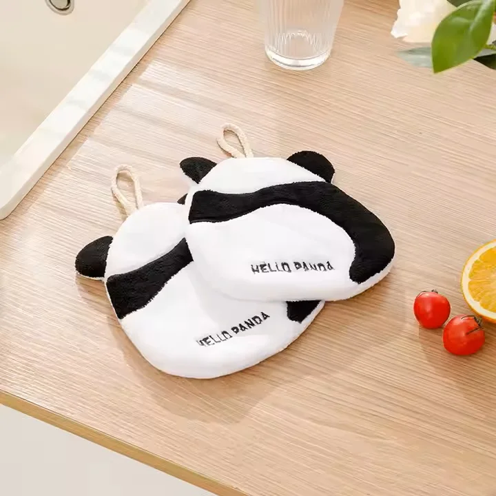 Cartoon Bee & Panda Fleece Hanging Face & Hand Towel - Image 5