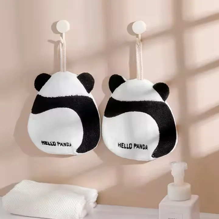 Cartoon Bee & Panda Fleece Hanging Face & Hand Towel - Image 7