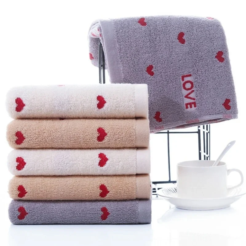 Heart Pattern Fleece Face & Hand Towel - Image 2