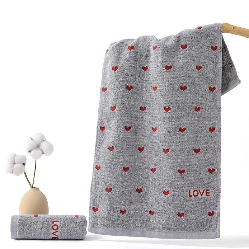 Heart Pattern Fleece Face & Hand Towel - Image 4