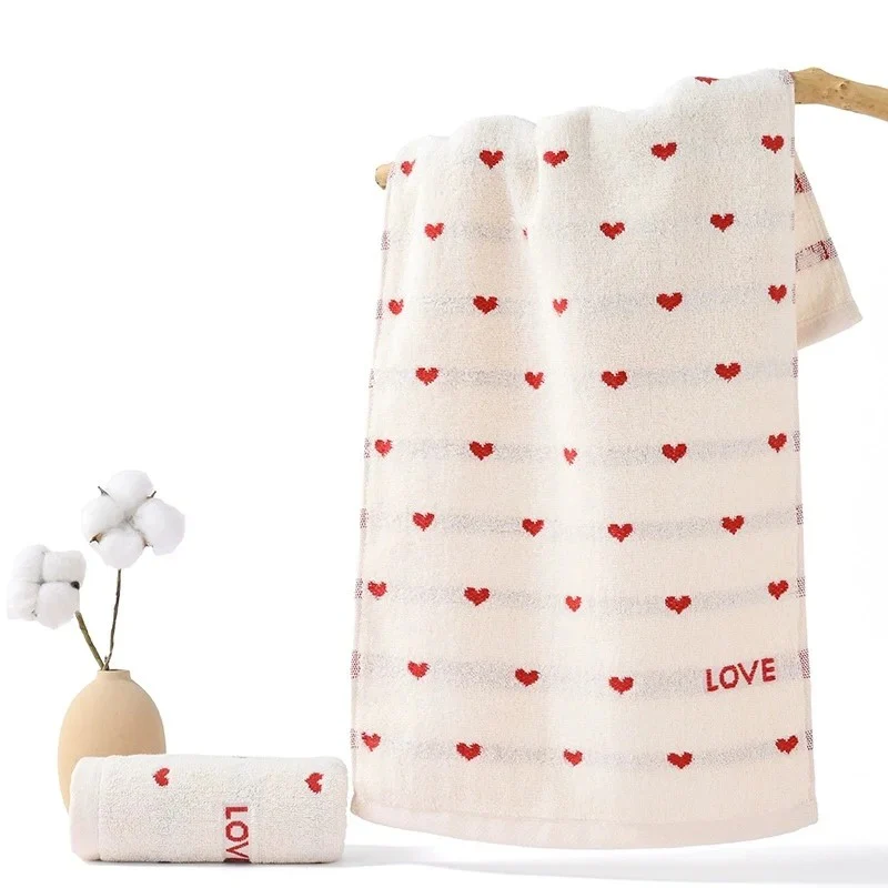 Heart Pattern Fleece Face & Hand Towel - Image 5
