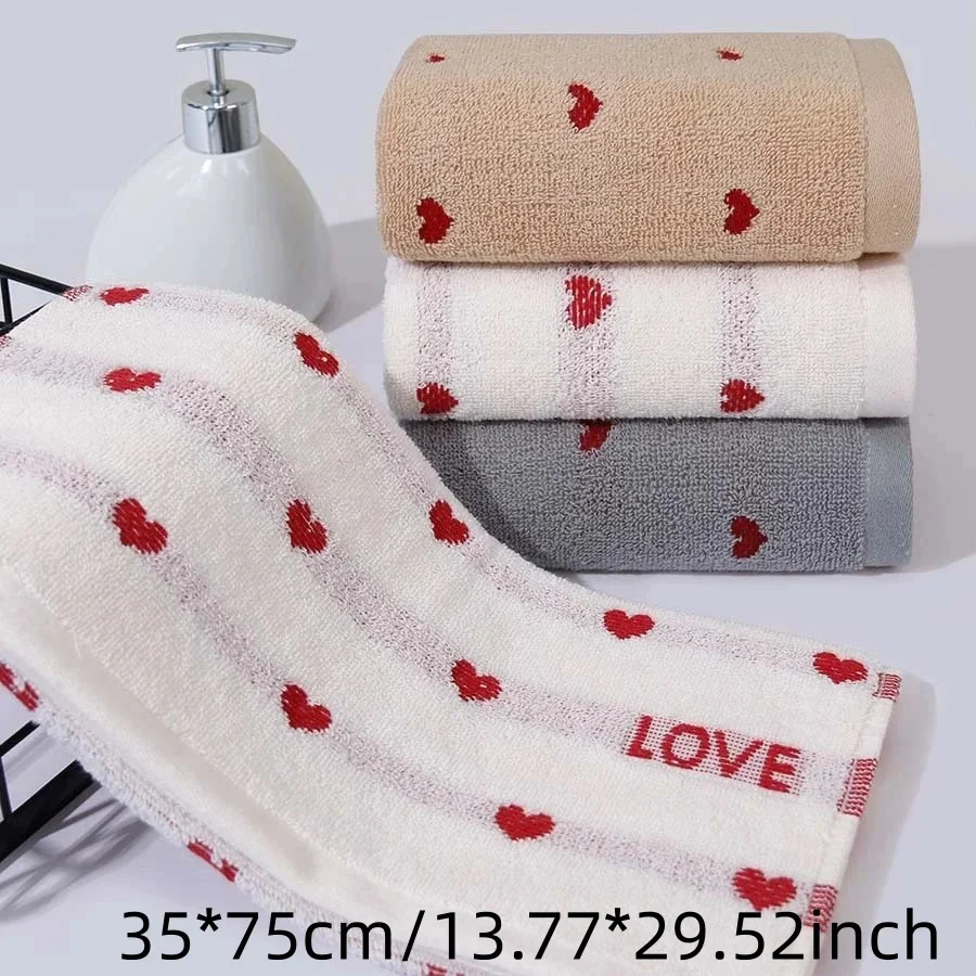 Heart Pattern Fleece Face & Hand Towel - Image 7