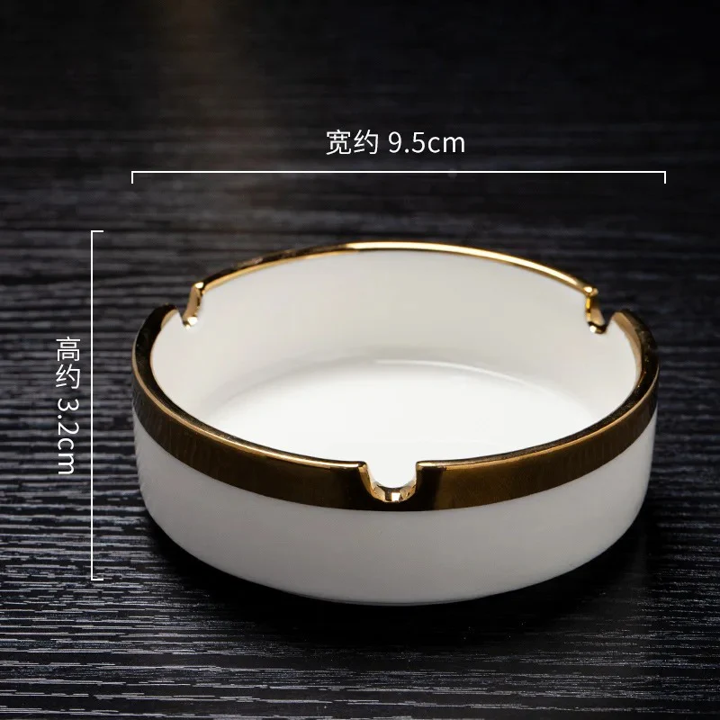 Premium Ceramic Ashtray with Gold Rim - Image 2
