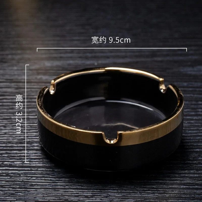 Premium Ceramic Ashtray with Gold Rim - Image 3