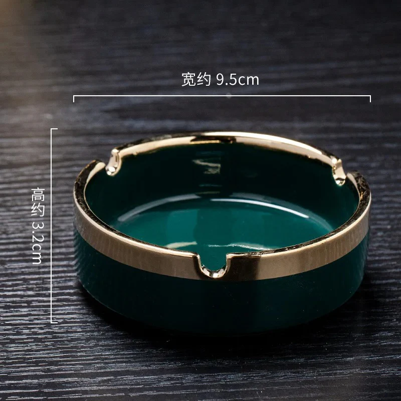 Premium Ceramic Ashtray with Gold Rim - Image 4